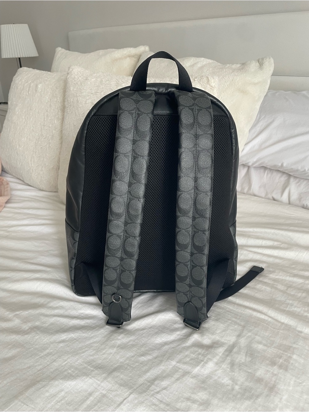 Coach Signature Backpack Leather Daypack in Black and Dark Gray - Picture 6 of 10